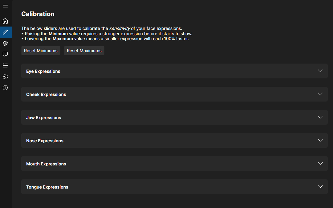 BlendshapesDropdownMenus