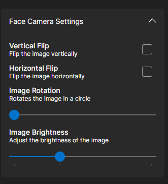 Face Camera Settings